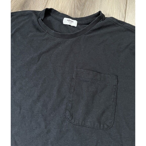 Allbirds Men's L Black Soft Merino Wool Blend Tee Short Sleeve Front Pocket - Picture 4 of 10